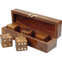 Caja de Teca con 5 Dados